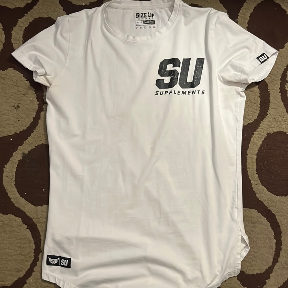 White gym workout shirt